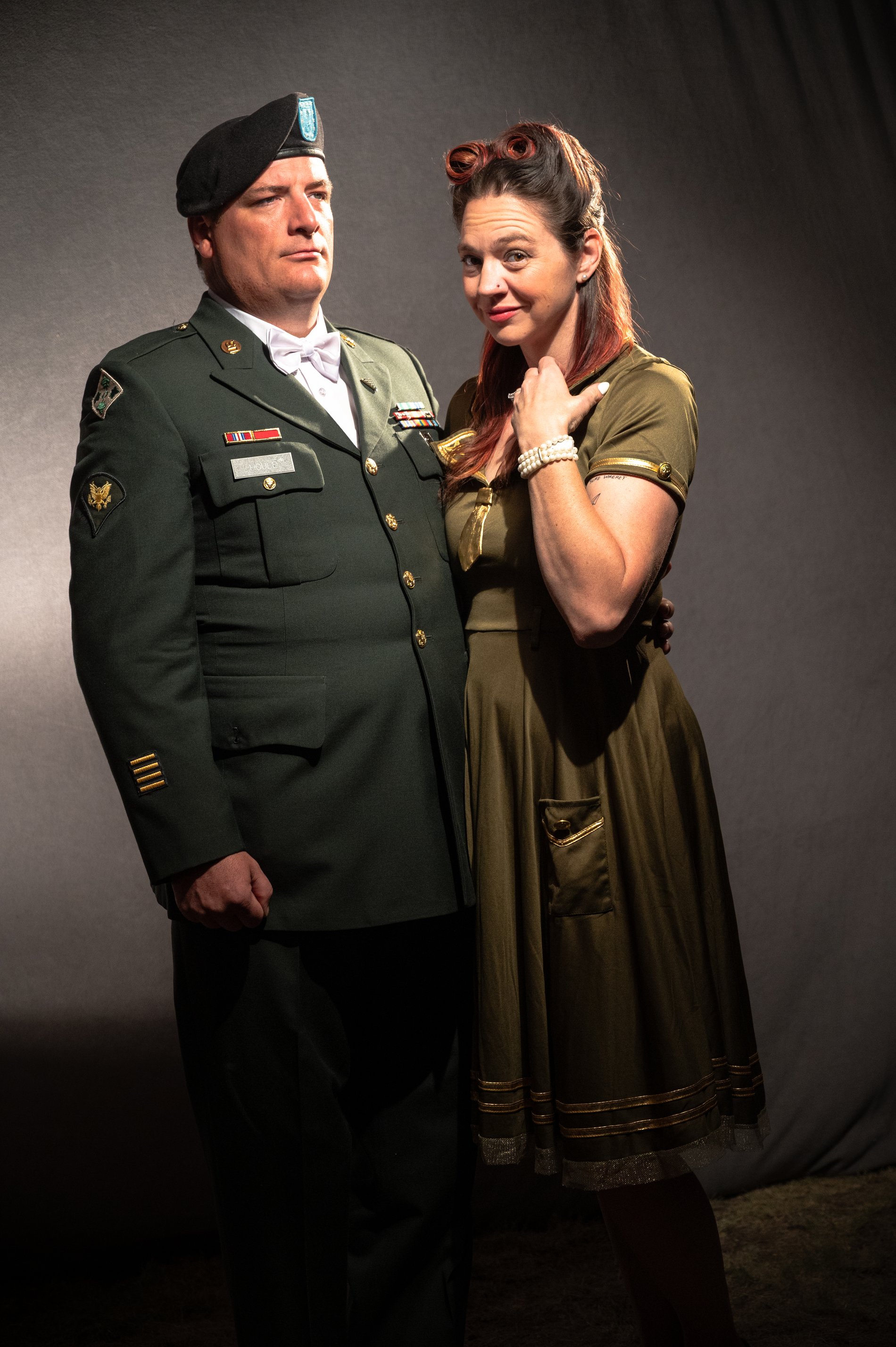 A 1940s-era portrait of a soldier and his partner, Perfectionshoots Colorado portrait photography