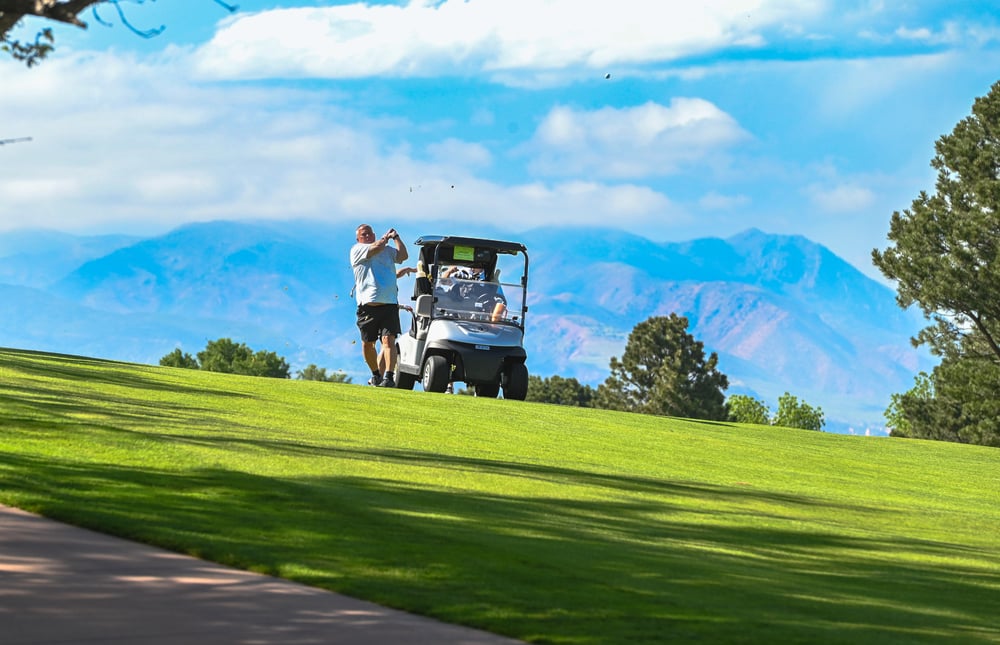 Tournament play at The Broadmoor beneath Cheyenne Mountain