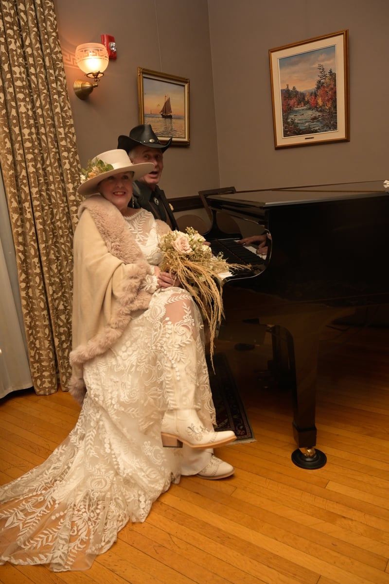 A bride with her bouquet