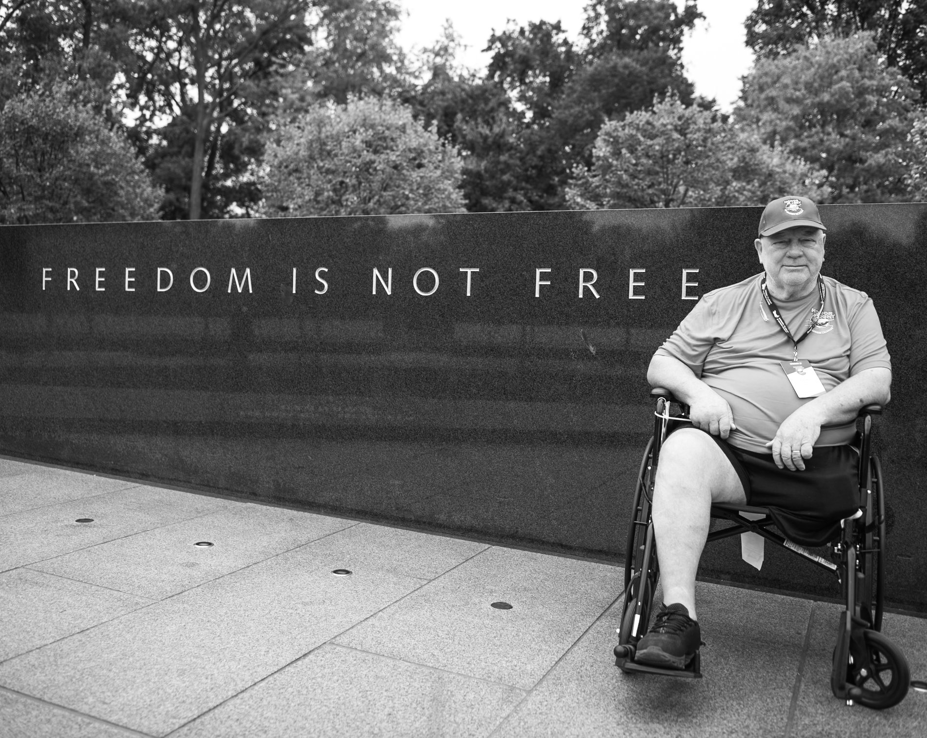 Freedom is not free, a veteran at the memorial