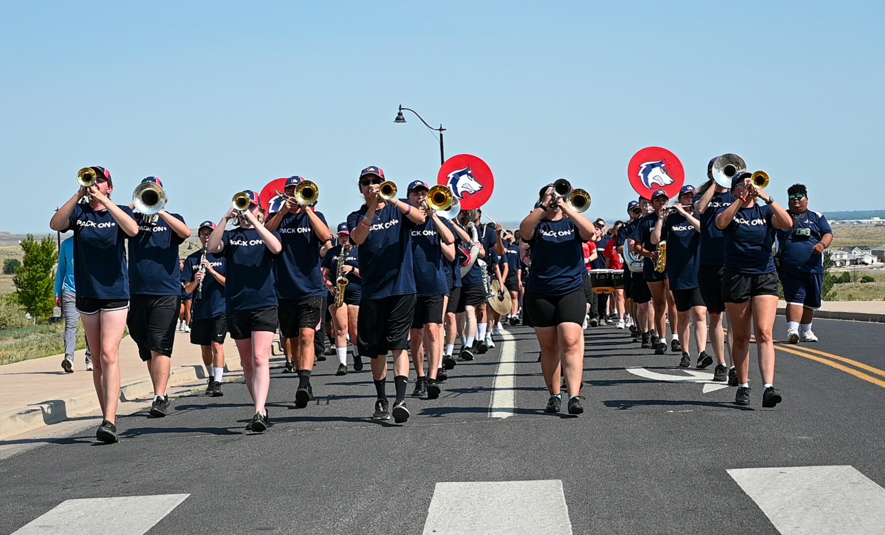 The marching band leads the procession, Perfectionshoots university event photography
