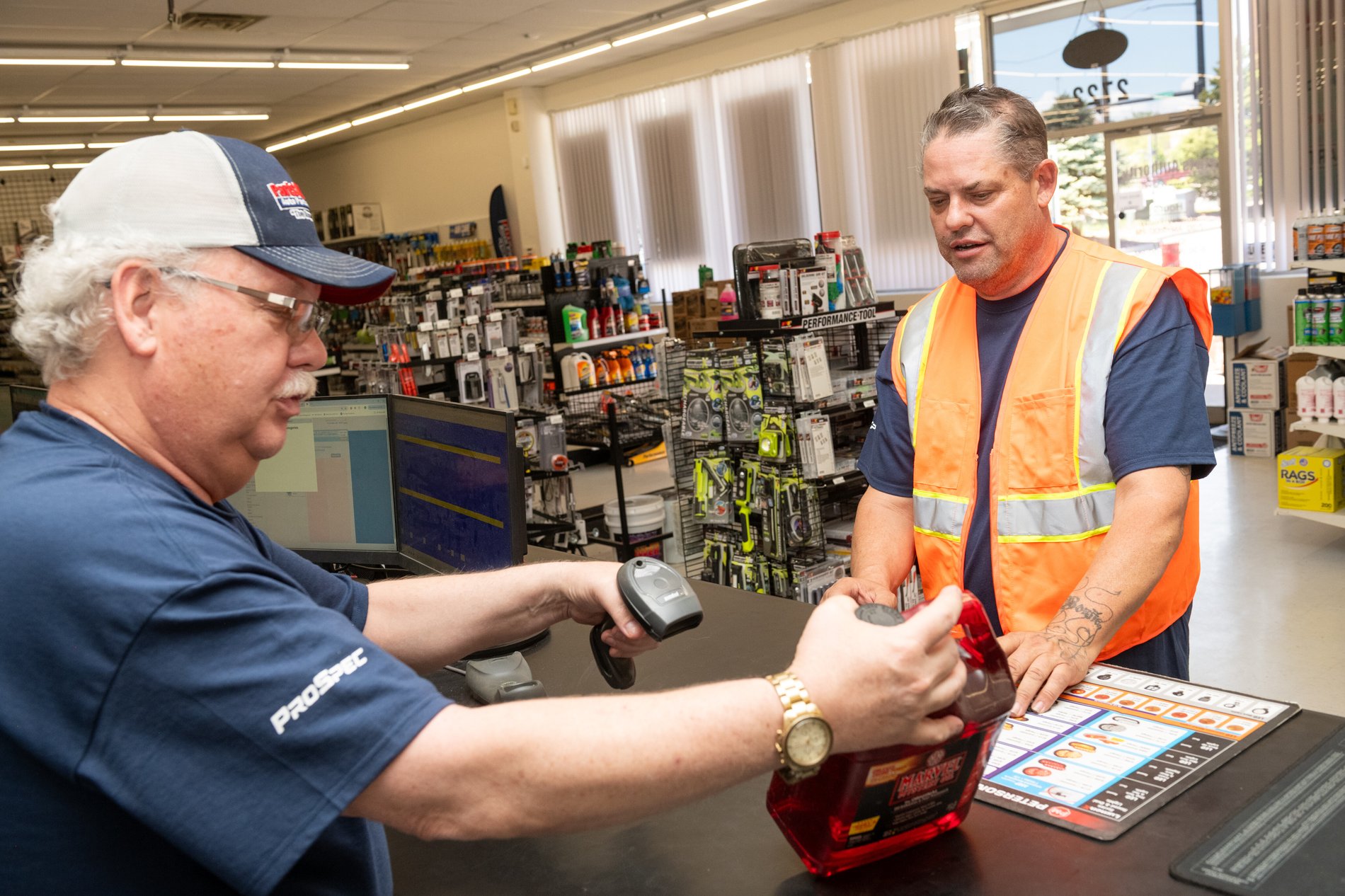 Service at the counter, Parts Authority, Perfectionshoots Colorado corporate event photography