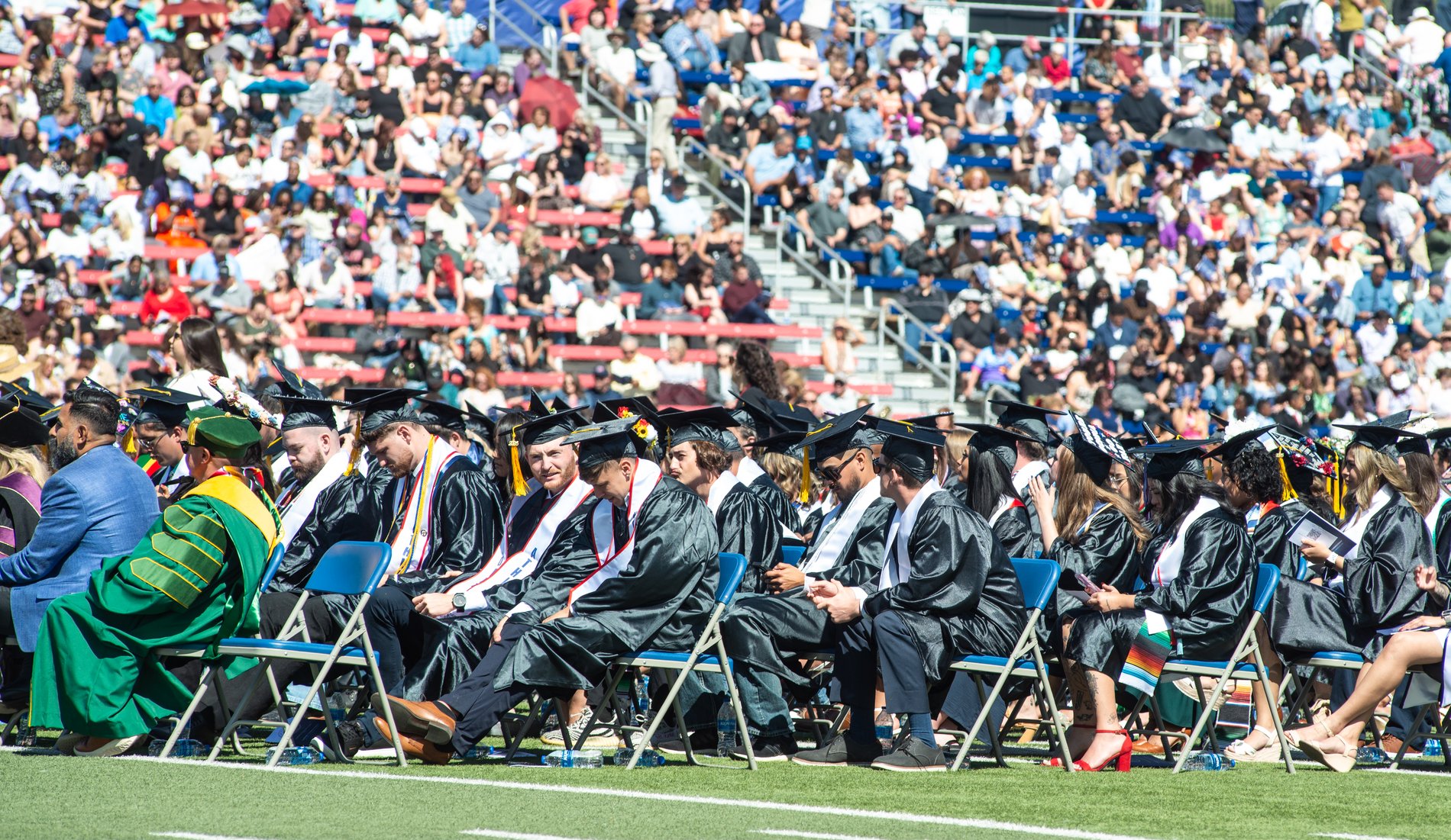A packed stadium at commencement