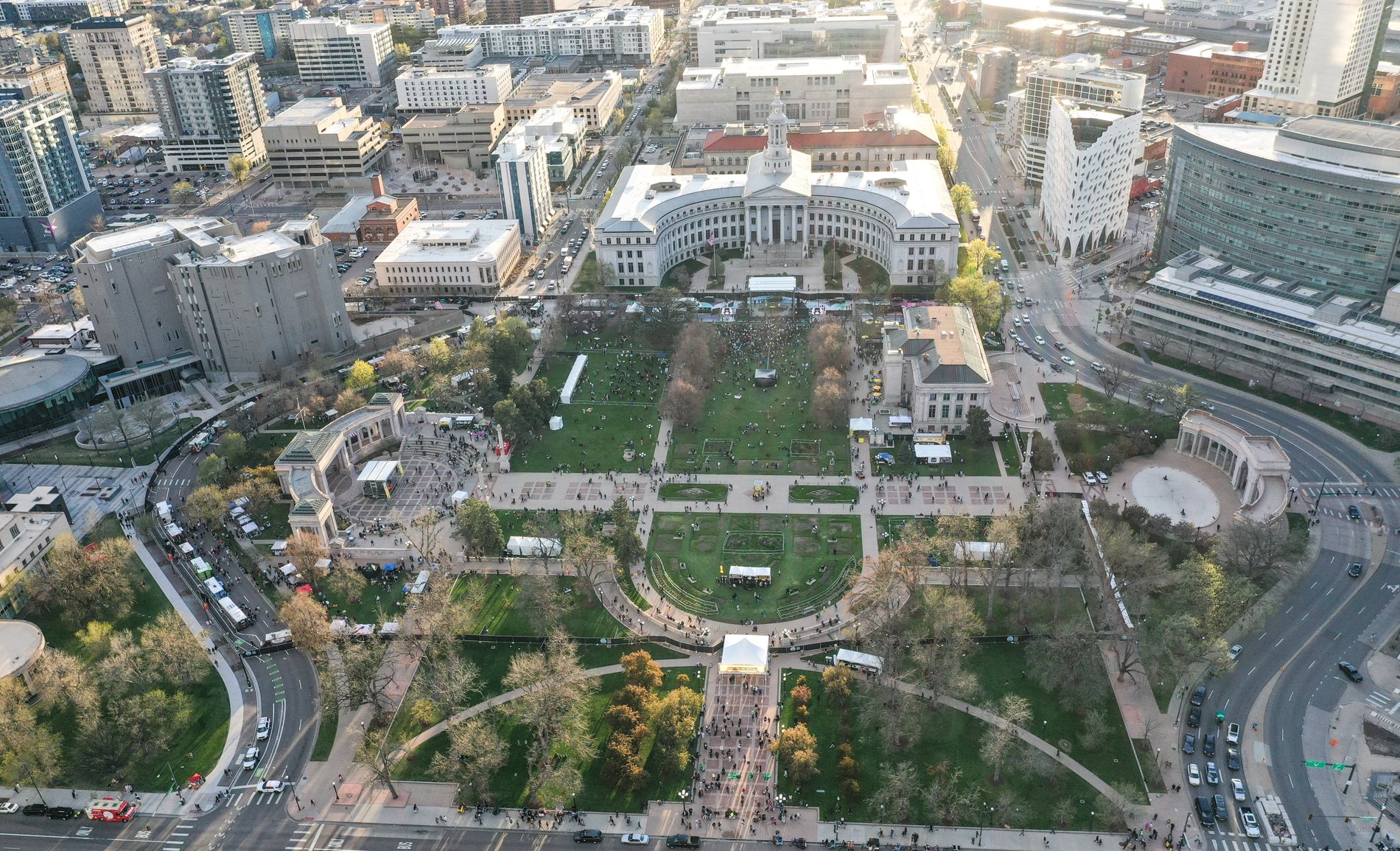 An aerial cinematography still