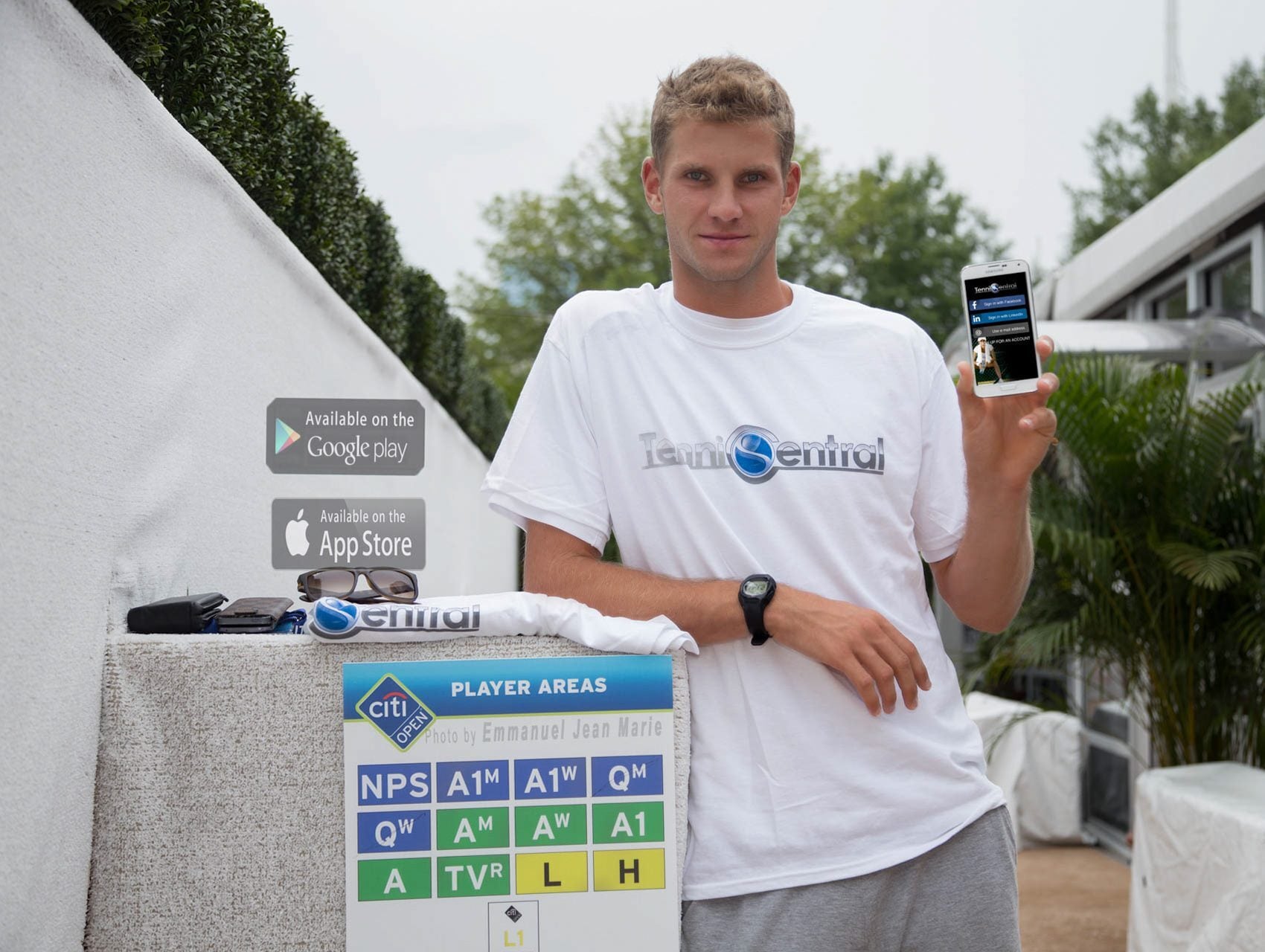 A professional tennis player at a sponsor app activation, a commercial campaign by Perfectionshoots