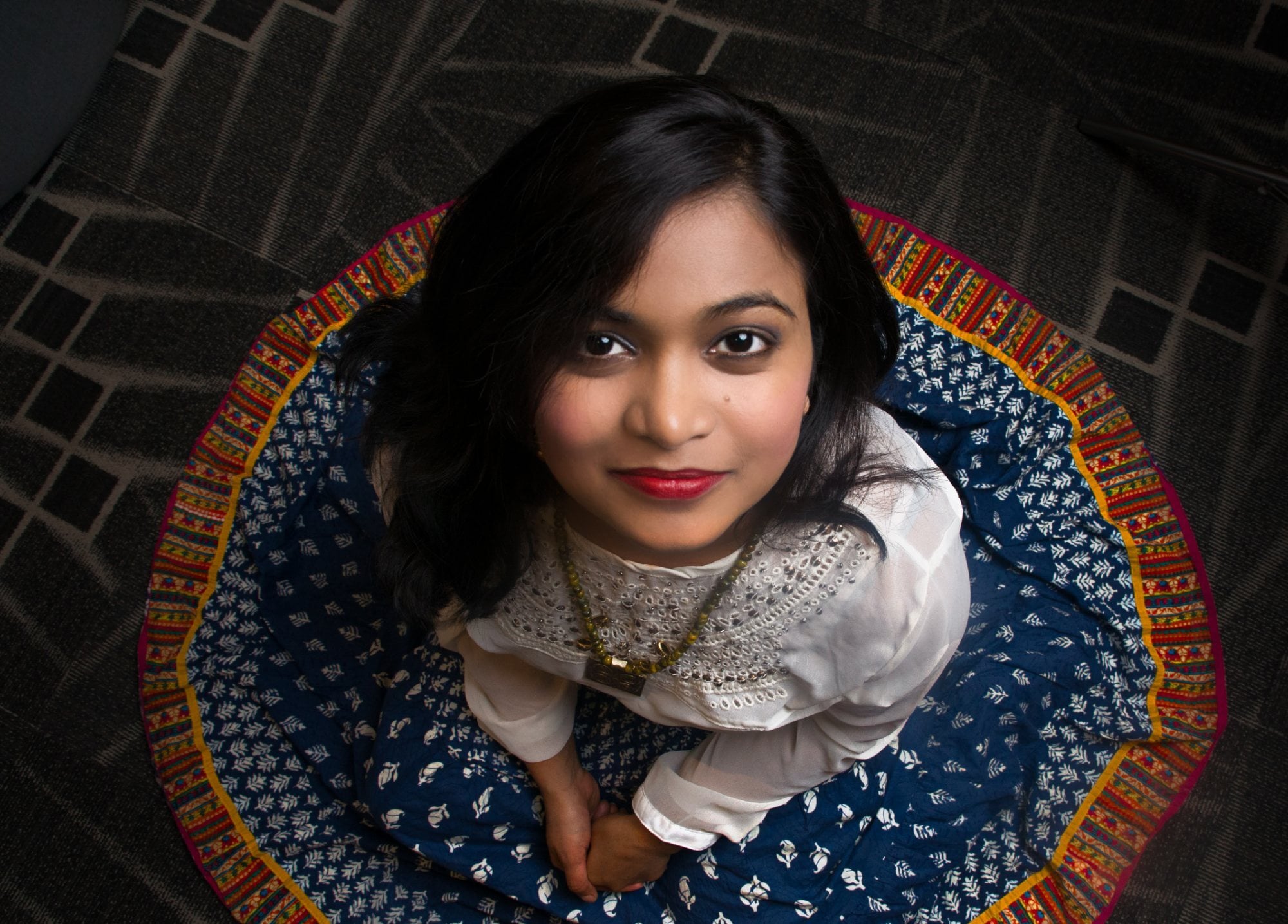 An editorial portrait framed in pattern and color, Perfectionshoots Colorado portrait photography